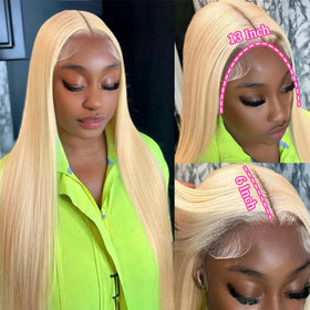 LETMIEO 30 Inch 613 Lace Front Wig with adjustable straps