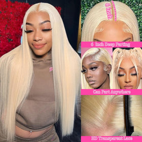 LETMIEO 613 lace front wig back view