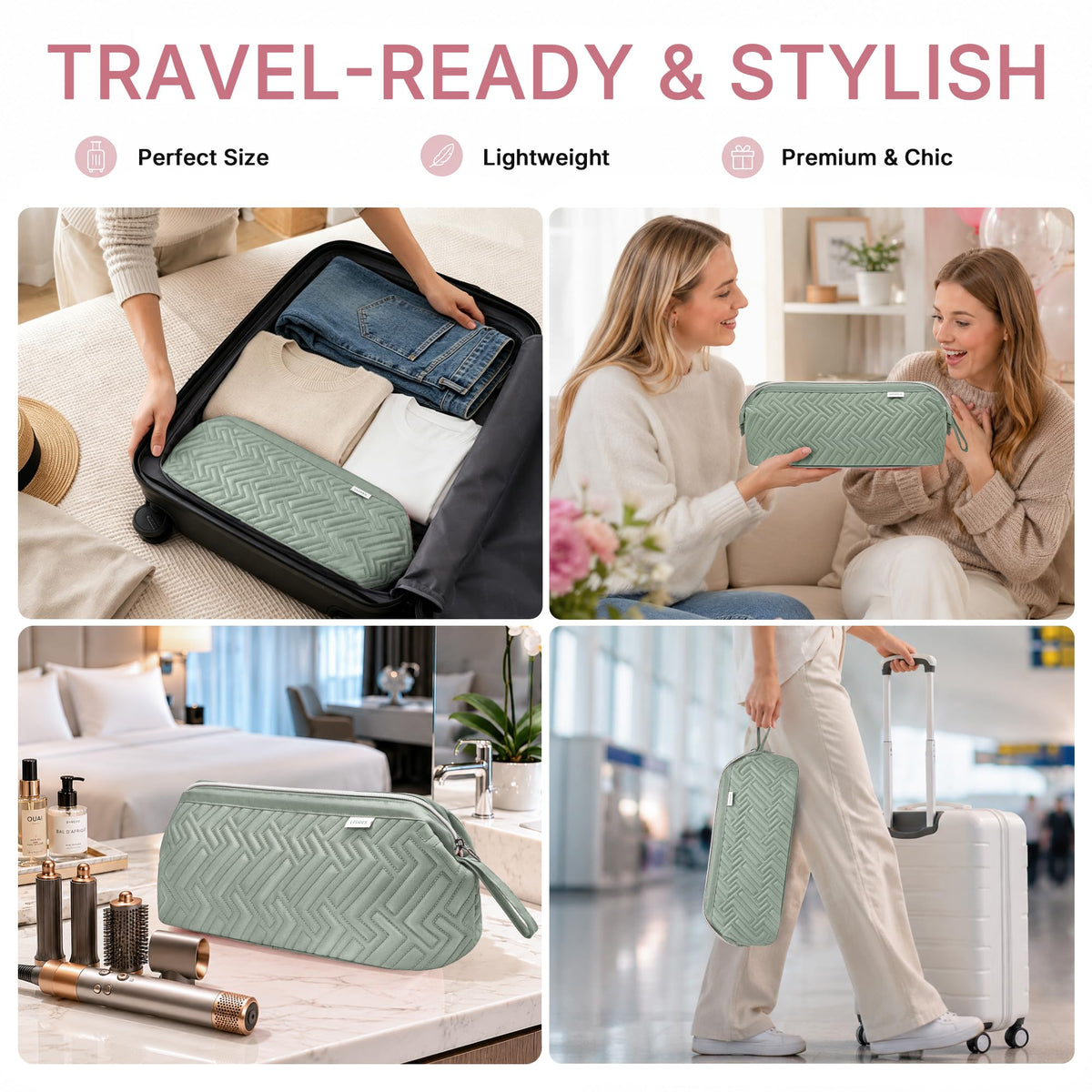 Leudes Hair Tools Travel Bag compact design in luggage