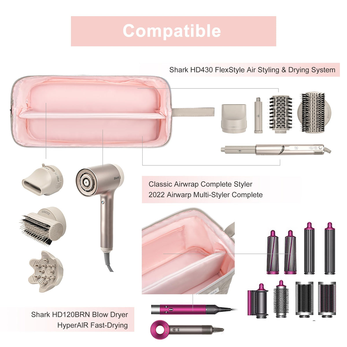 Leudes Hair Tools Travel Bag compact design next to a suitcase