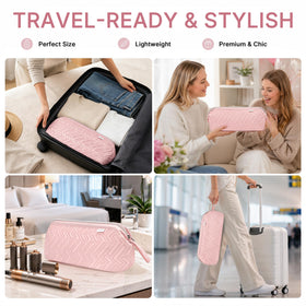 Leudes Hair Tools Travel Bag in a travel setting