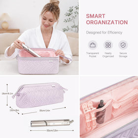 Leudes Hair Tools Travel Bag open showing interior compartments