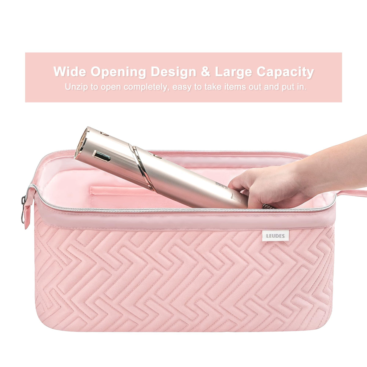 Leudes Hair Tools Travel Bag waterproof material close-up