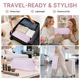 Leudes Hair Tools Travel Bag with accessories in clear pockets