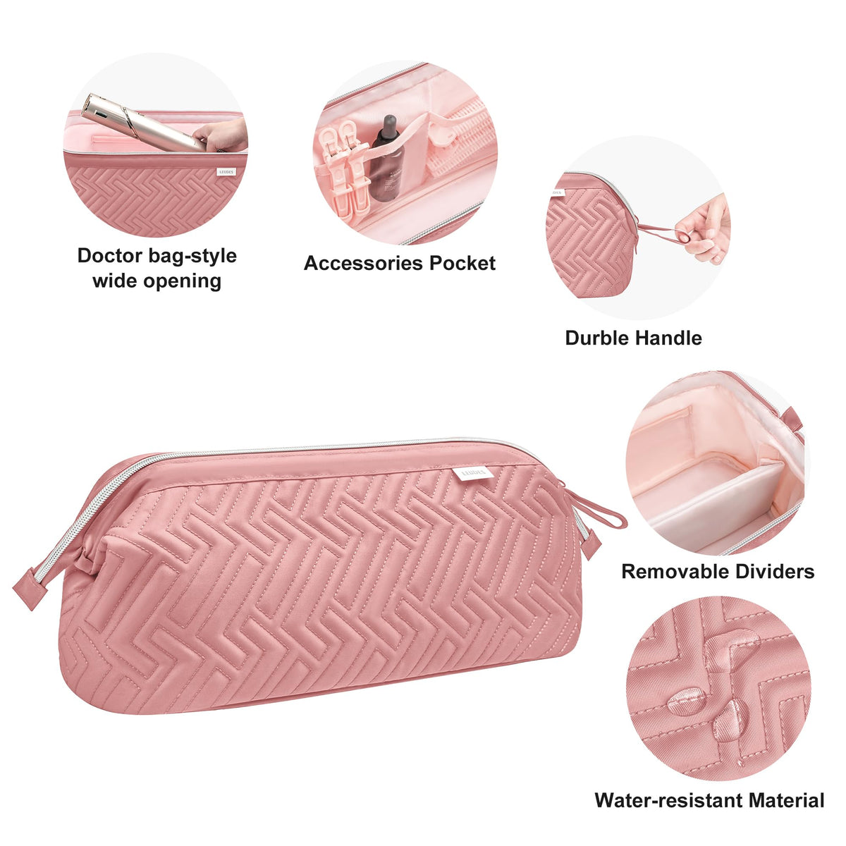 Leudes Hair Tools Travel Bag with Shark Flexstyle inside