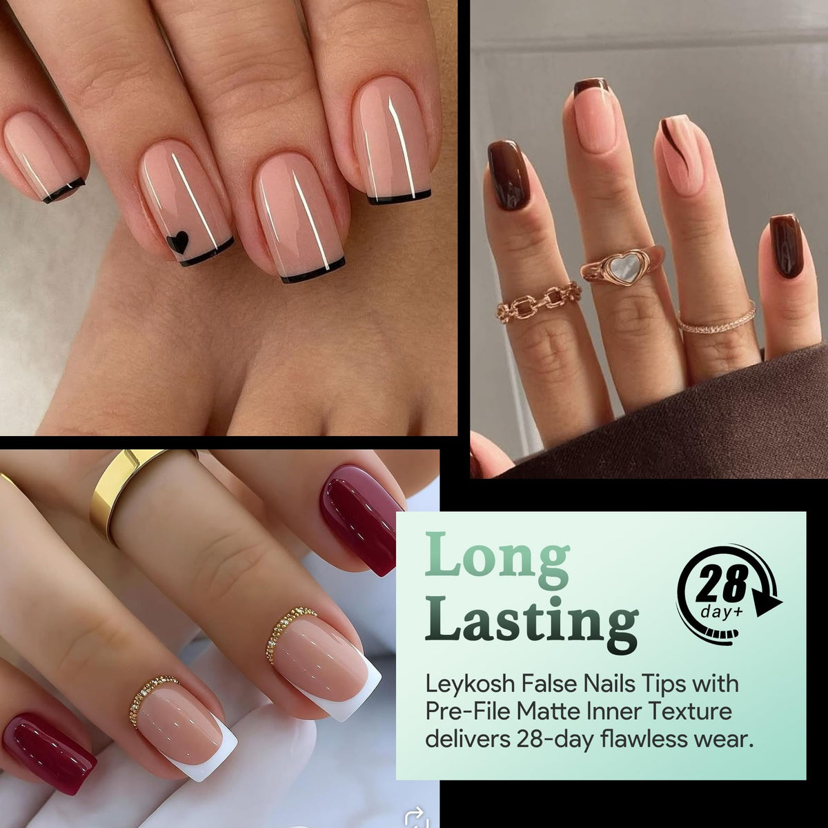 LEYKOSH Extra Short Square Nail Tips packaging
