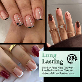 LEYKOSH Extra Short Square Nail Tips packaging