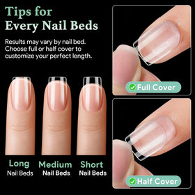 LEYKOSH Extra Short Square Nail Tips with nail polish
