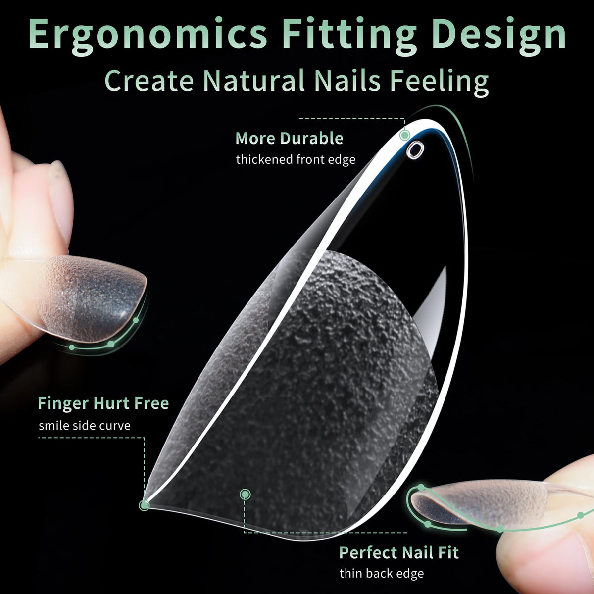 LEYKOSH Long Stiletto Nail Tips in packaging