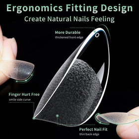 LEYKOSH Long Stiletto Nail Tips in packaging