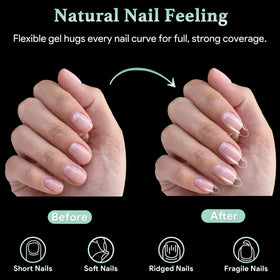 LEYKOSH Medium Almond Nail Tips in various sizes