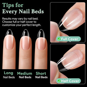 LEYKOSH Medium Almond Nail Tips with gel polish