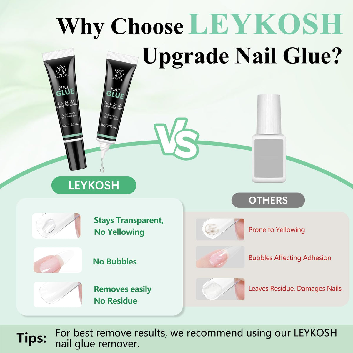 LEYKOSH Nail Glue in use during nail application