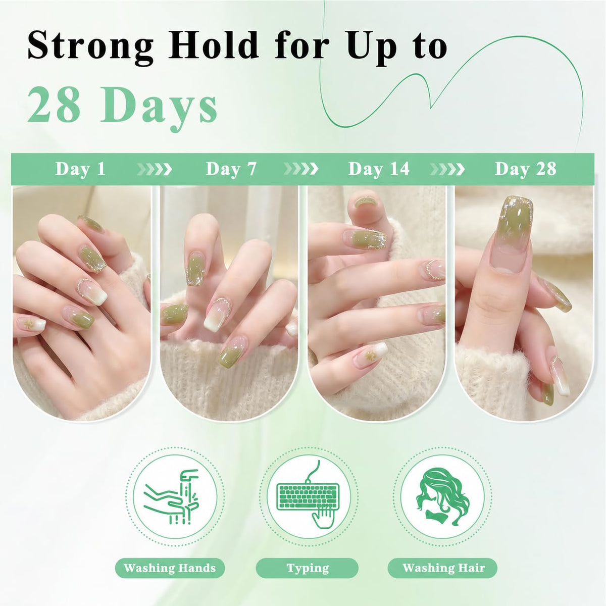 LEYKOSH Nail Glue on a hand with manicured nails