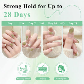LEYKOSH Nail Glue on a hand with manicured nails