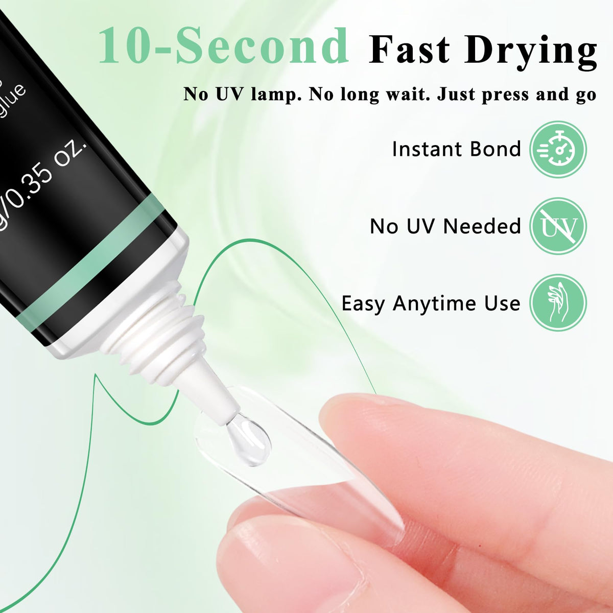 LEYKOSH Nail Glue on a nail art setup