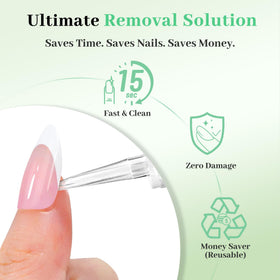 LEYKOSH Nail Glue Remover pen in hand demonstrating usage