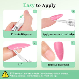 LEYKOSH Nail Glue Remover pen with press on nails for context