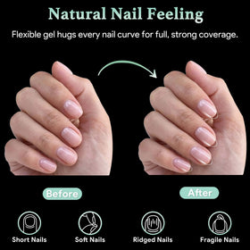LEYKOSH nail tips in use on manicured hands