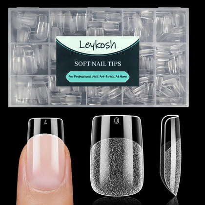 LEYKOSH Short Square Nail Tips 240pcs front view