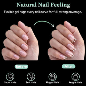 LEYKOSH Short Square Nail Tips 240pcs in use on nails