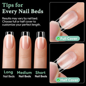 LEYKOSH Short Square Nail Tips 240pcs showing clarity