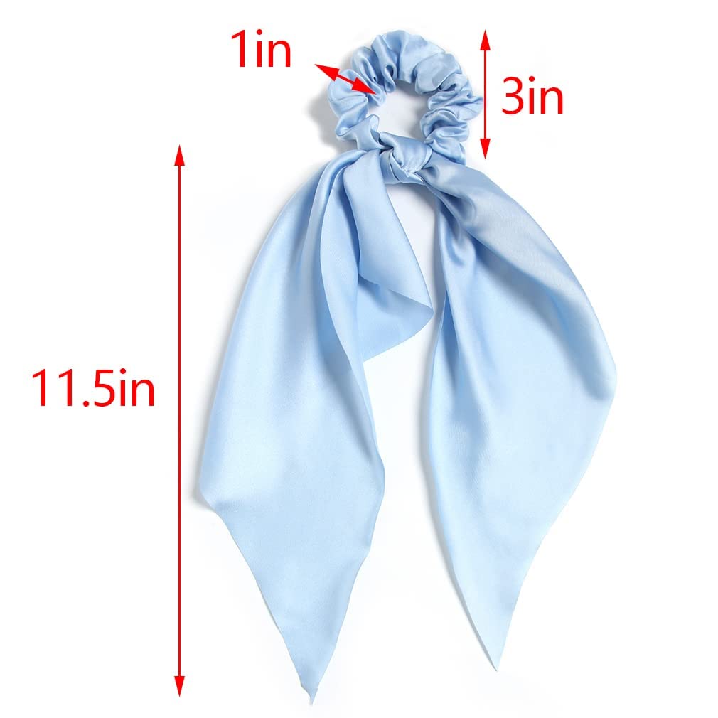 LFOUVRE hair scrunchie in lilac colour with ribbon
