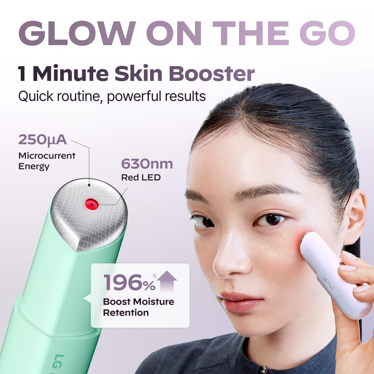 LG Pra.L Galvanic support Mystic White side view