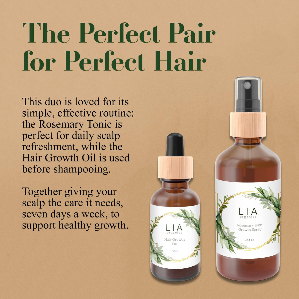 Lia Organics Rosemary Hair Growth Scalp Spray lifestyle scene
