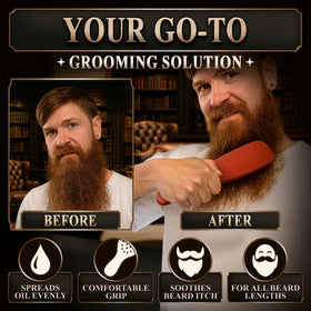 LIBERHAUS Men's Beard Brush in hand demonstrating grip