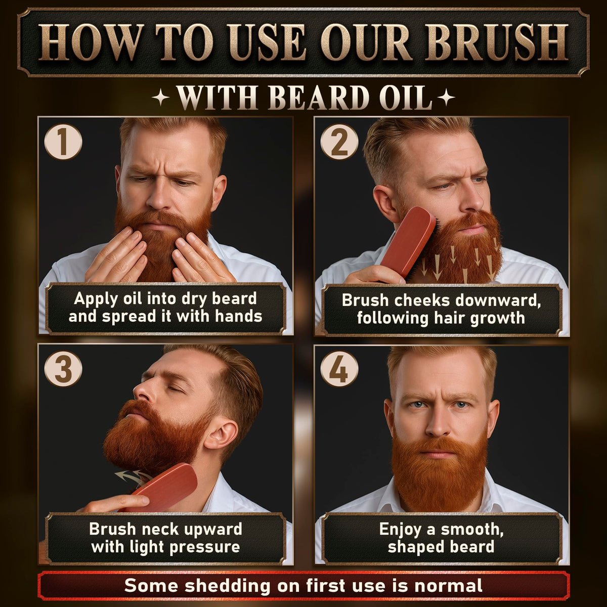 LIBERHAUS Men's Beard Brush on grooming table with other products