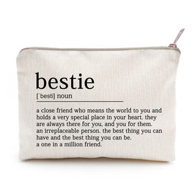LICOBG Bestie Makeup Case front view with golden brass zipper