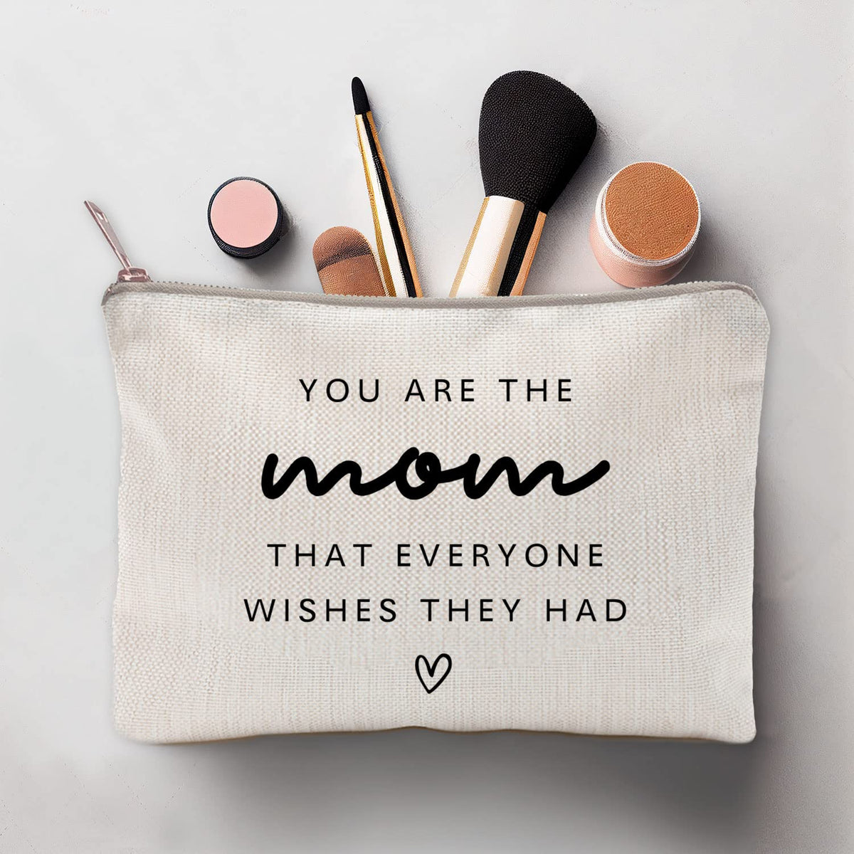 LICOBG Makeup Bag for Mom, elegant design on a vanity