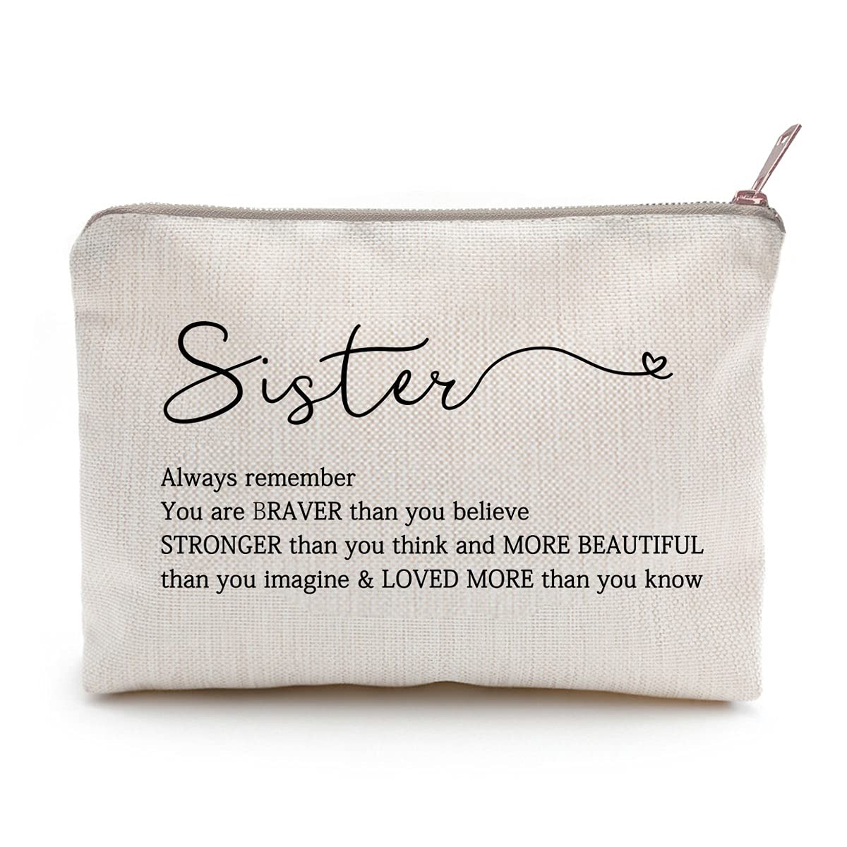 LICOBG Sister Makeup Case front view with positive quotes