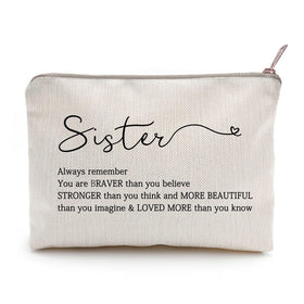 LICOBG Sister Makeup Case front view with positive quotes