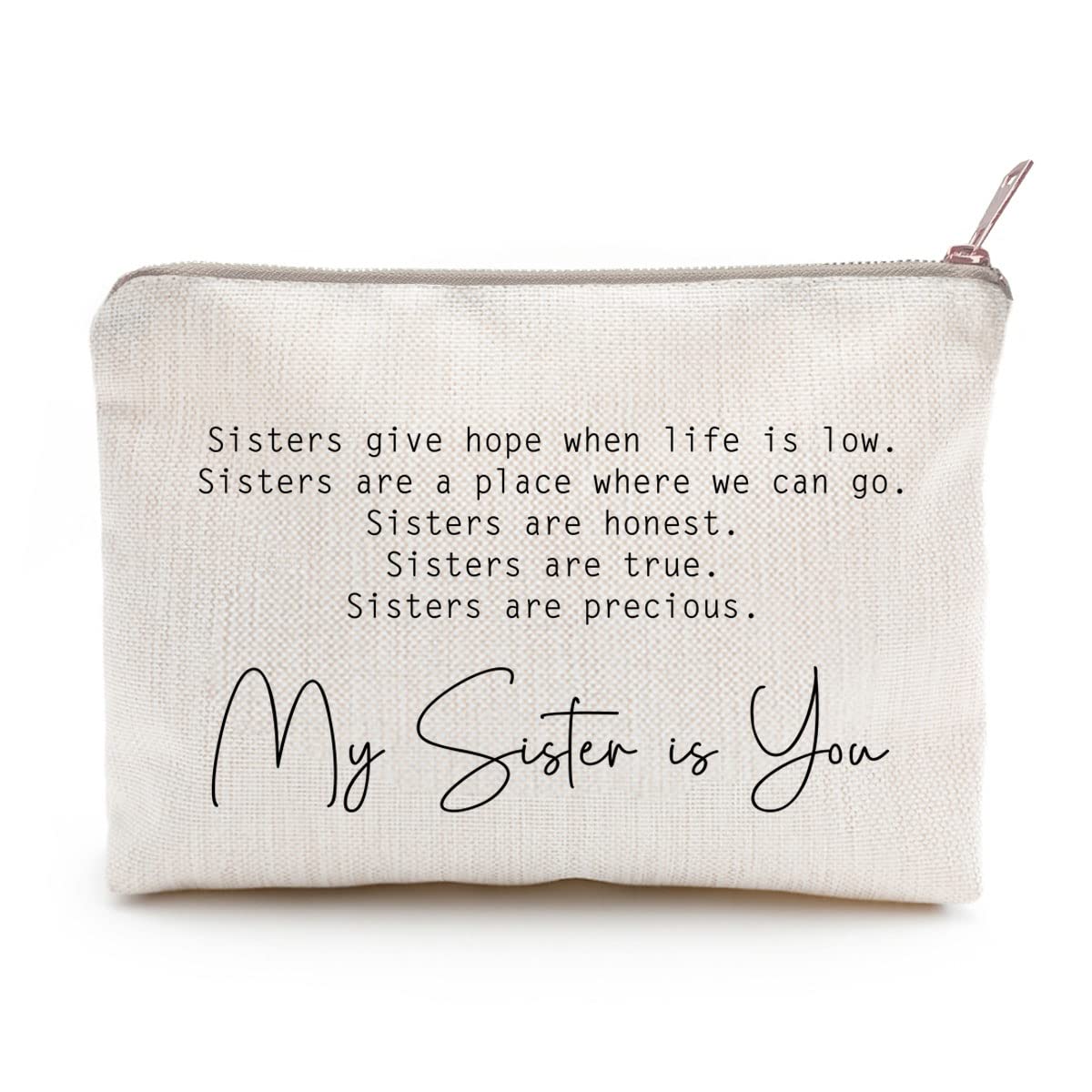 LICOBG Sister Makeup Case Gift front view with motivational quote
