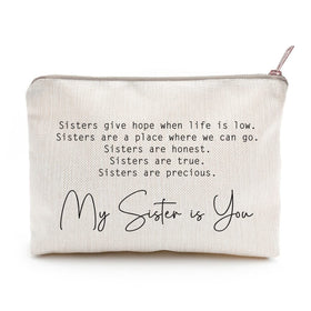 LICOBG Sister Makeup Case Gift front view with motivational quote