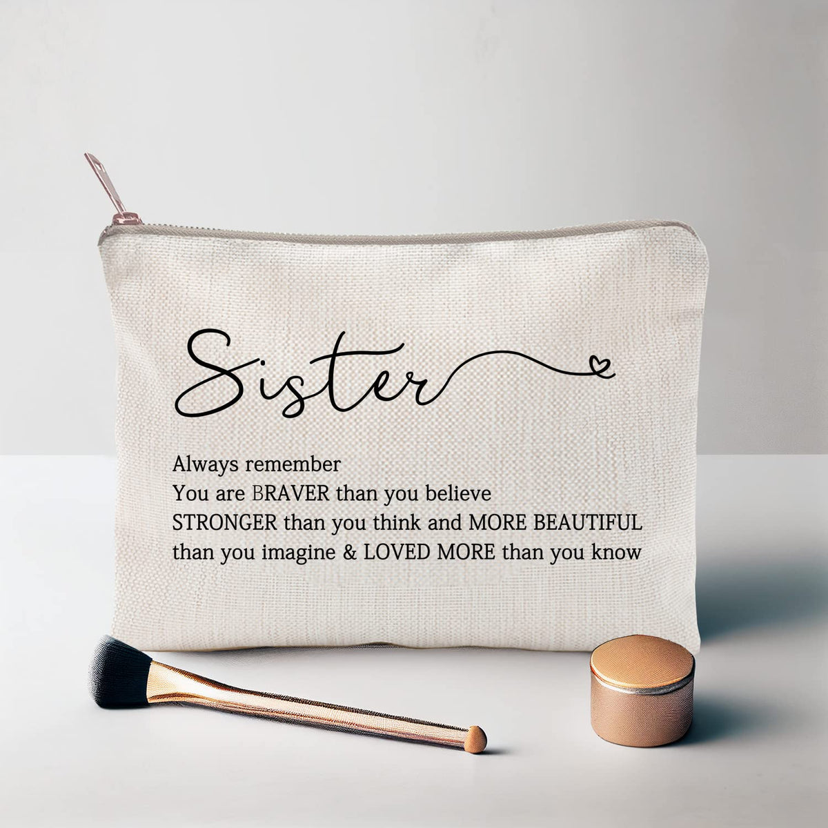 LICOBG Sister Makeup Case open with cosmetics inside
