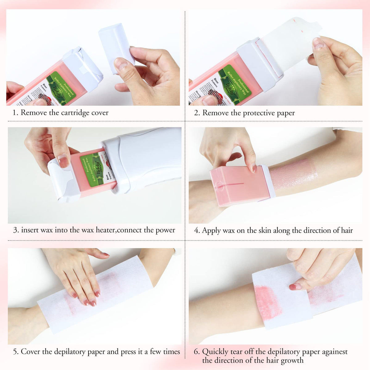 liddy Dance Rose Roll On Hair Removal Wax Refill close-up of wax