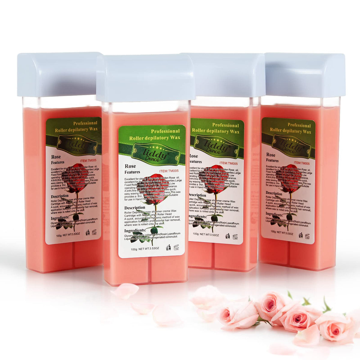 liddy Dance Rose Roll On Hair Removal Wax Refill front view