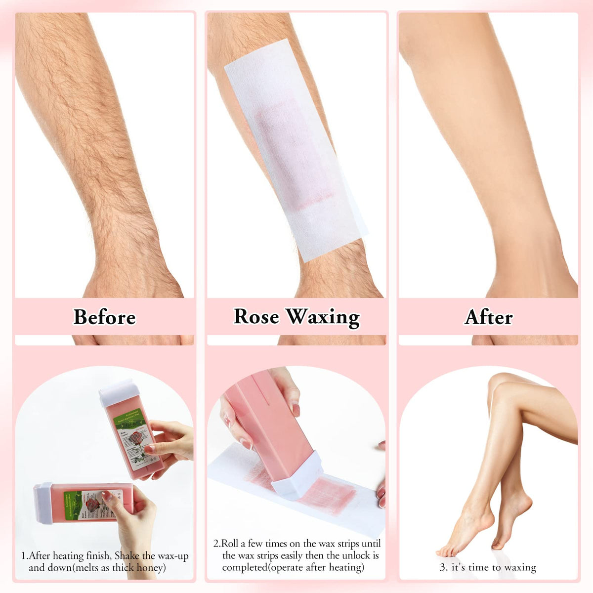 liddy Dance Rose Roll On Hair Removal Wax Refill in packaging