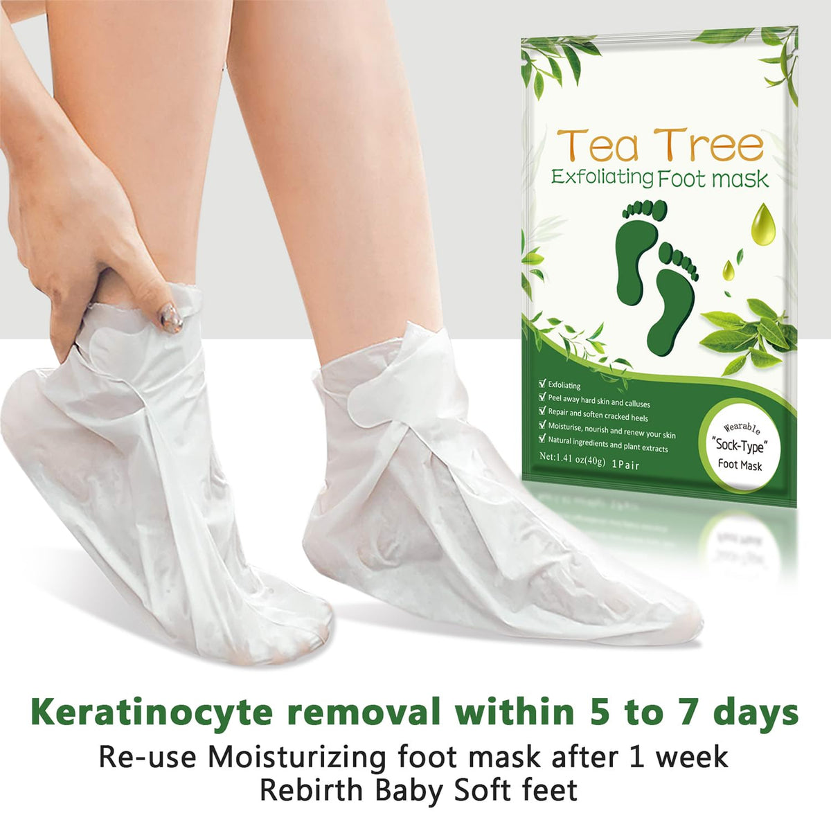 Liefiet Foot Peeling Mask in use during foot care routine