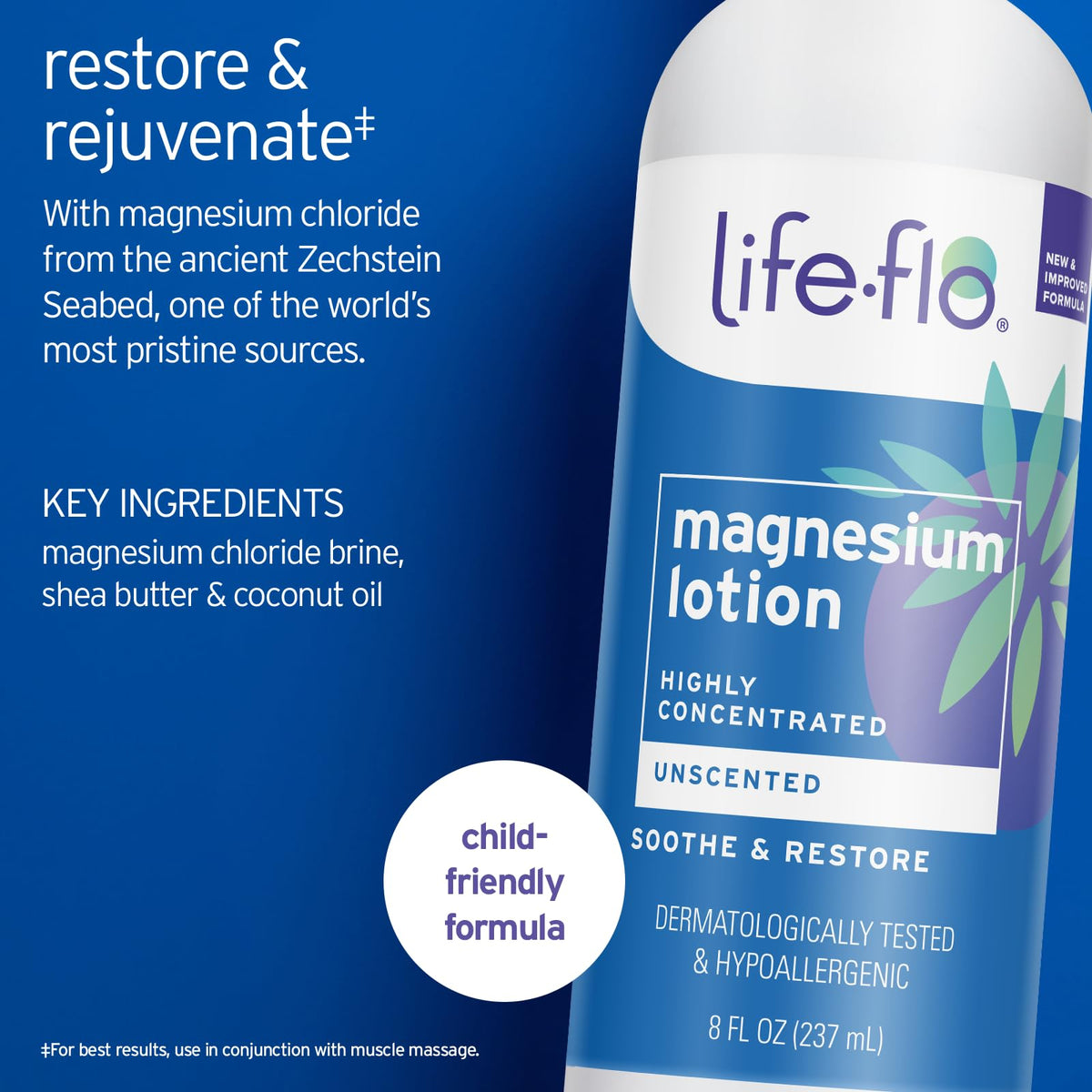 LIFE-FLO Magnesium Lotion 2-Pack side view of bottles