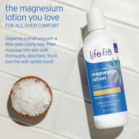 LIFE-FLO Magnesium Lotion 8oz pump dispensing lotion