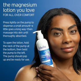 LIFE-FLO Magnesium Lotion ingredients list on packaging