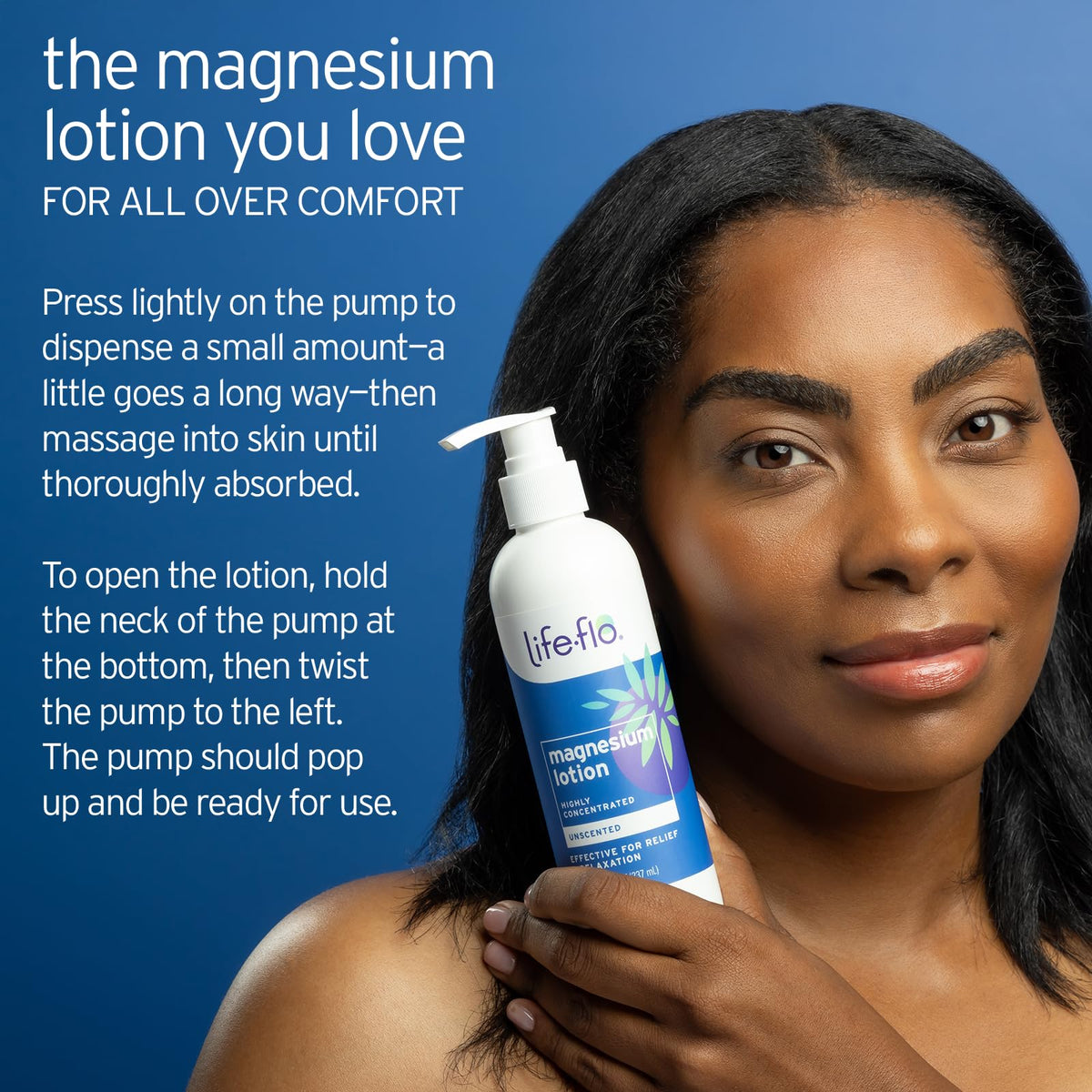 LIFE-FLO Unscented Magnesium Lotion texture on hand