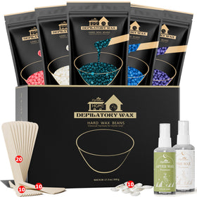 Lifestance Wax Beads Set with various wax bead types and spatulas