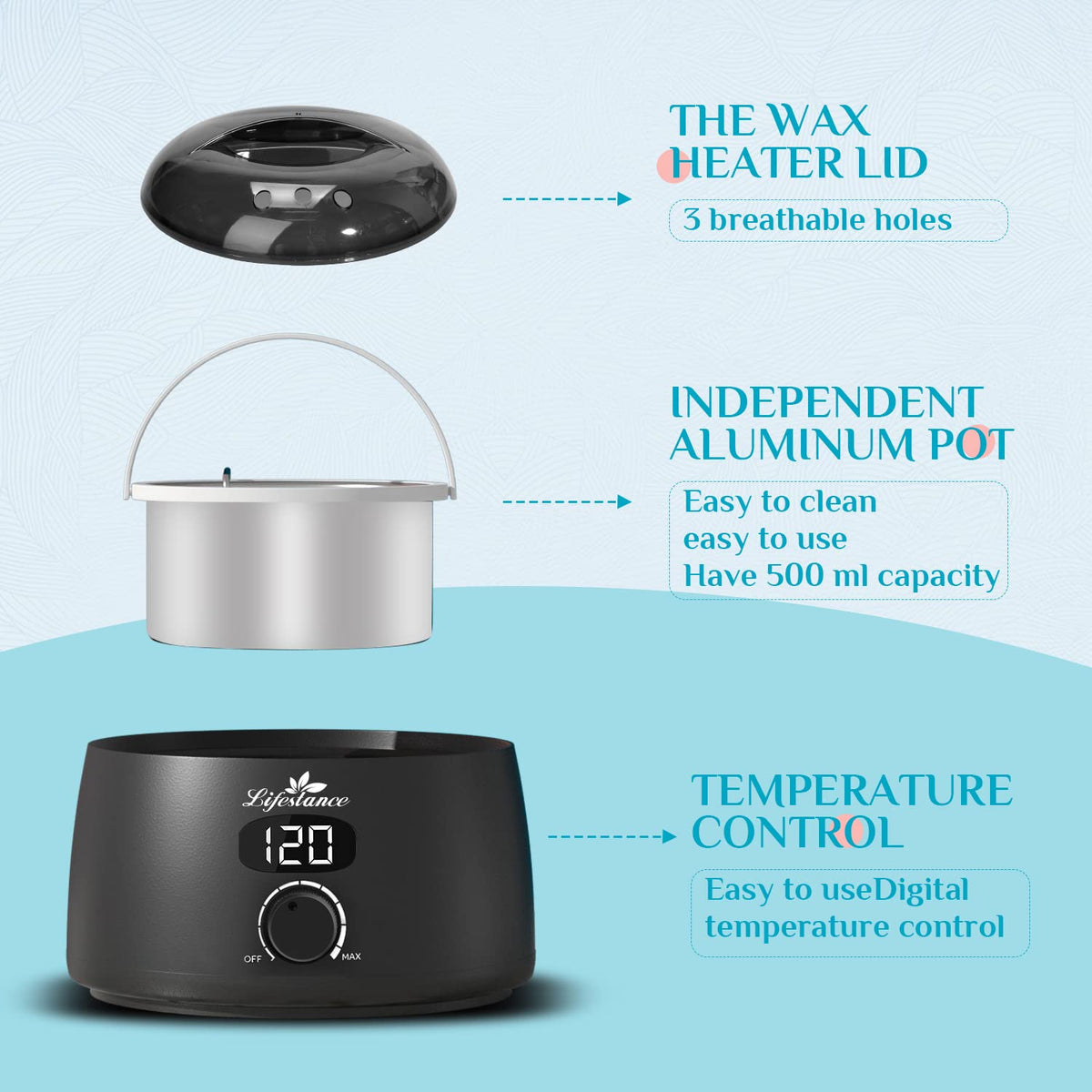 Lifestance wax warmer compact design suitable for travel