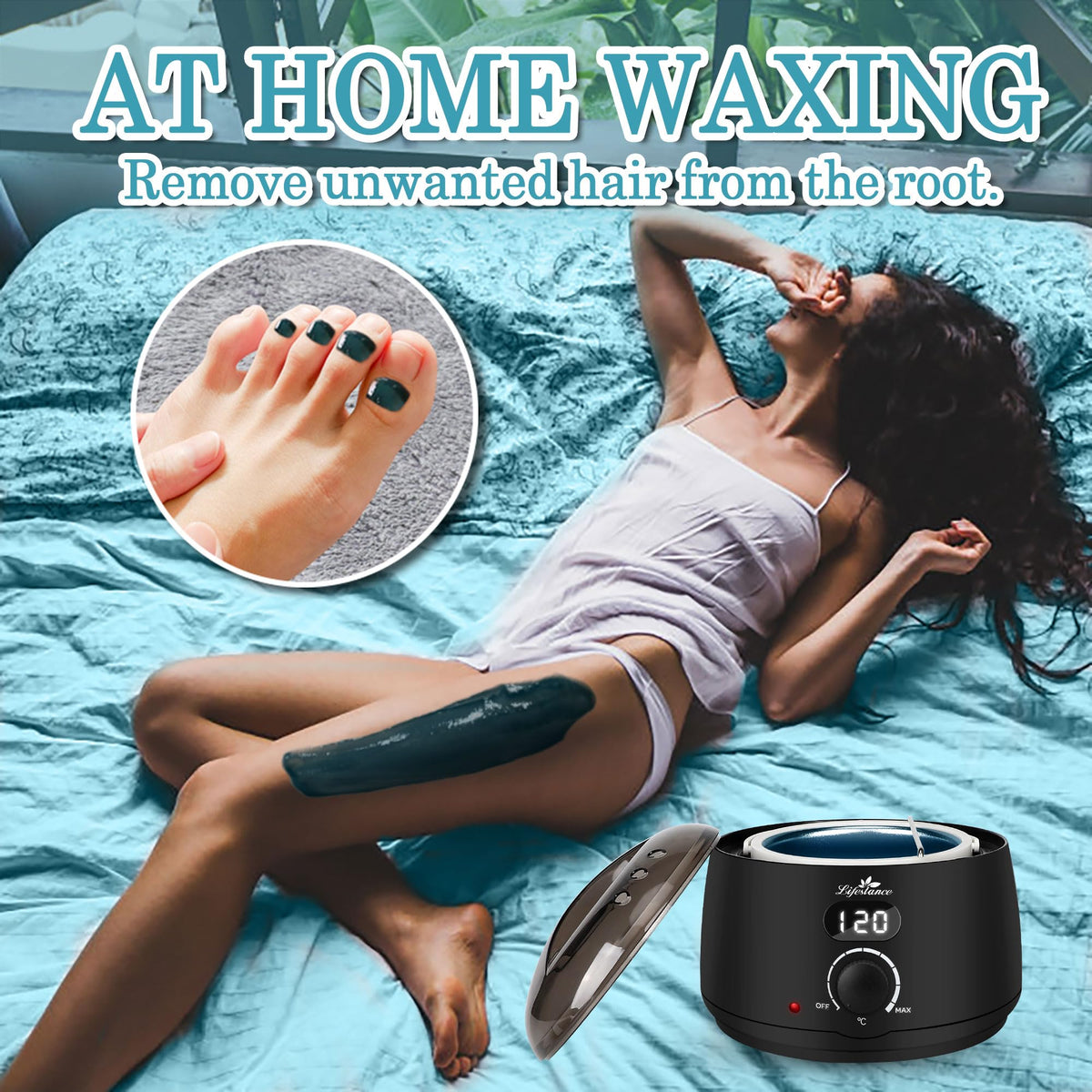 Lifestance wax warmer in a bathroom setting for at-home use