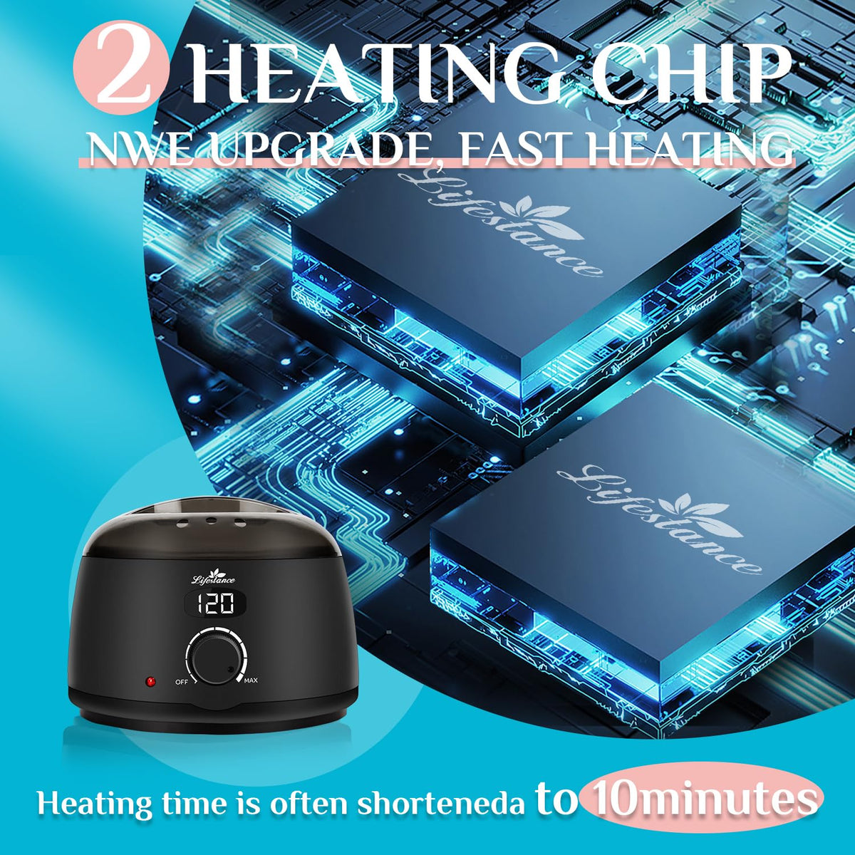 Lifestance wax warmer with see-through lid during wax melting